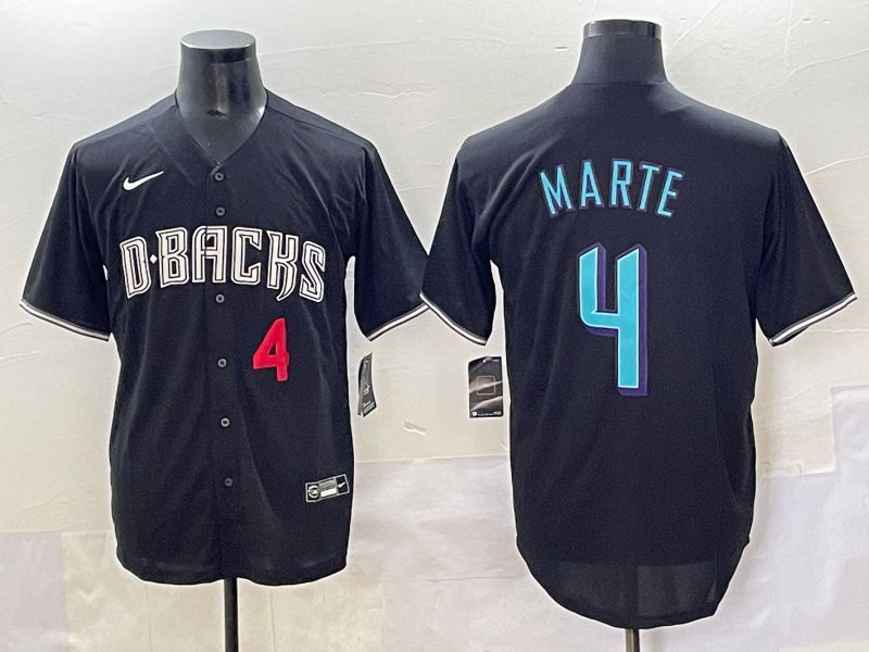 Men Arizona Diamondback 4 Marte Black Joint Name 2025 Nike MLB Jersey style 33